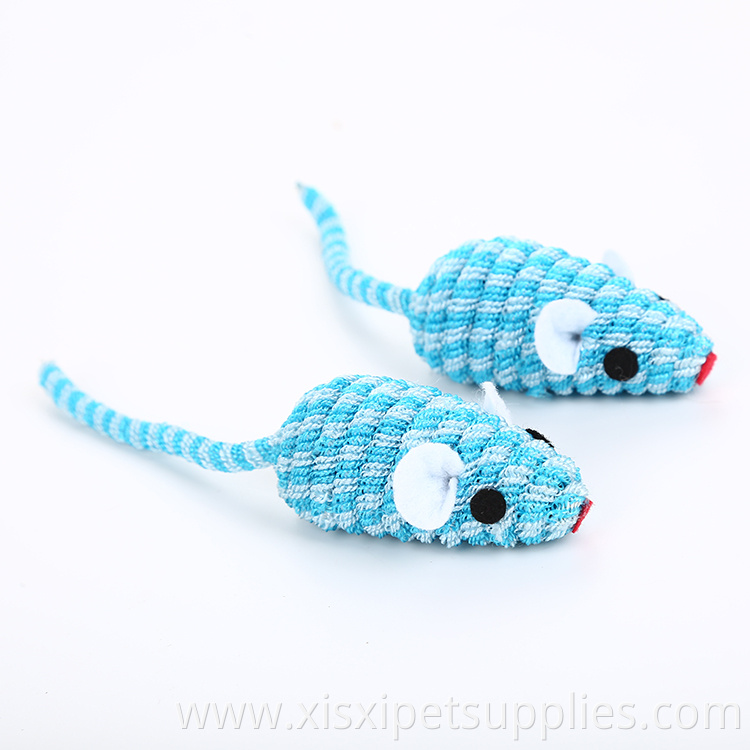 2019 wholesale colorful band mouse cat toy with rattle